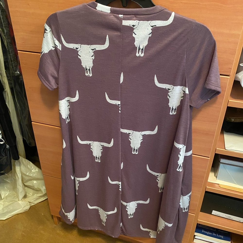 Rosie Daze Lavender Bull Skull Dress - Picture 5 of 8